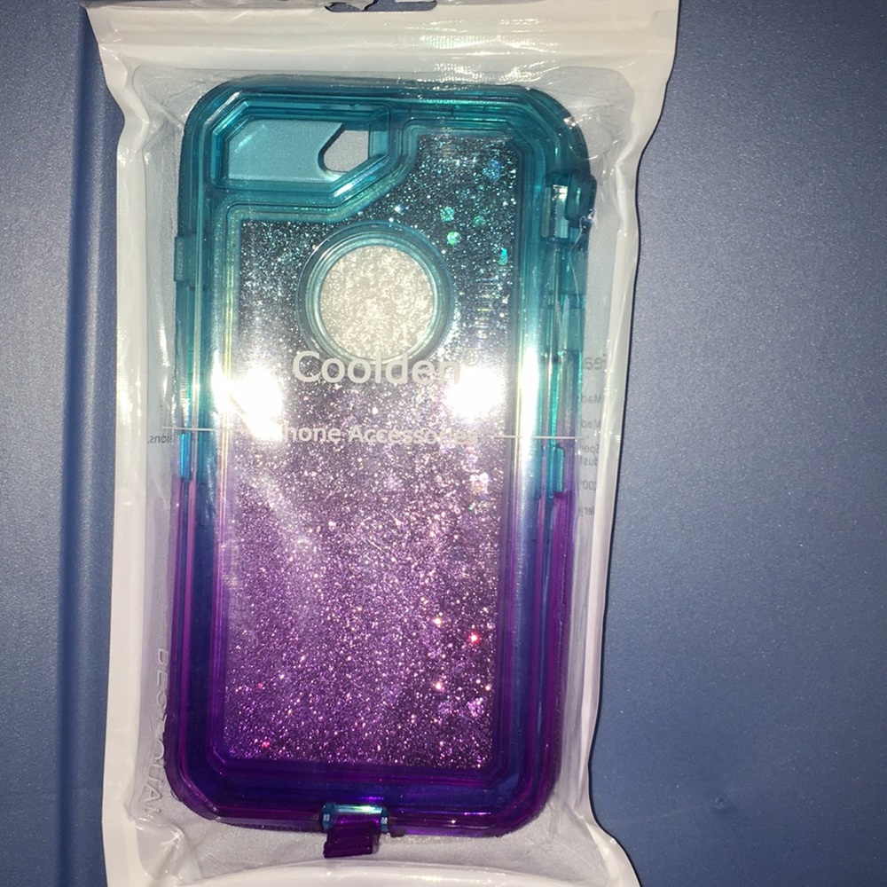 BLUE AND PURPLE GLITTER CASE FOR IPHONE 6 7 8 PLUS
